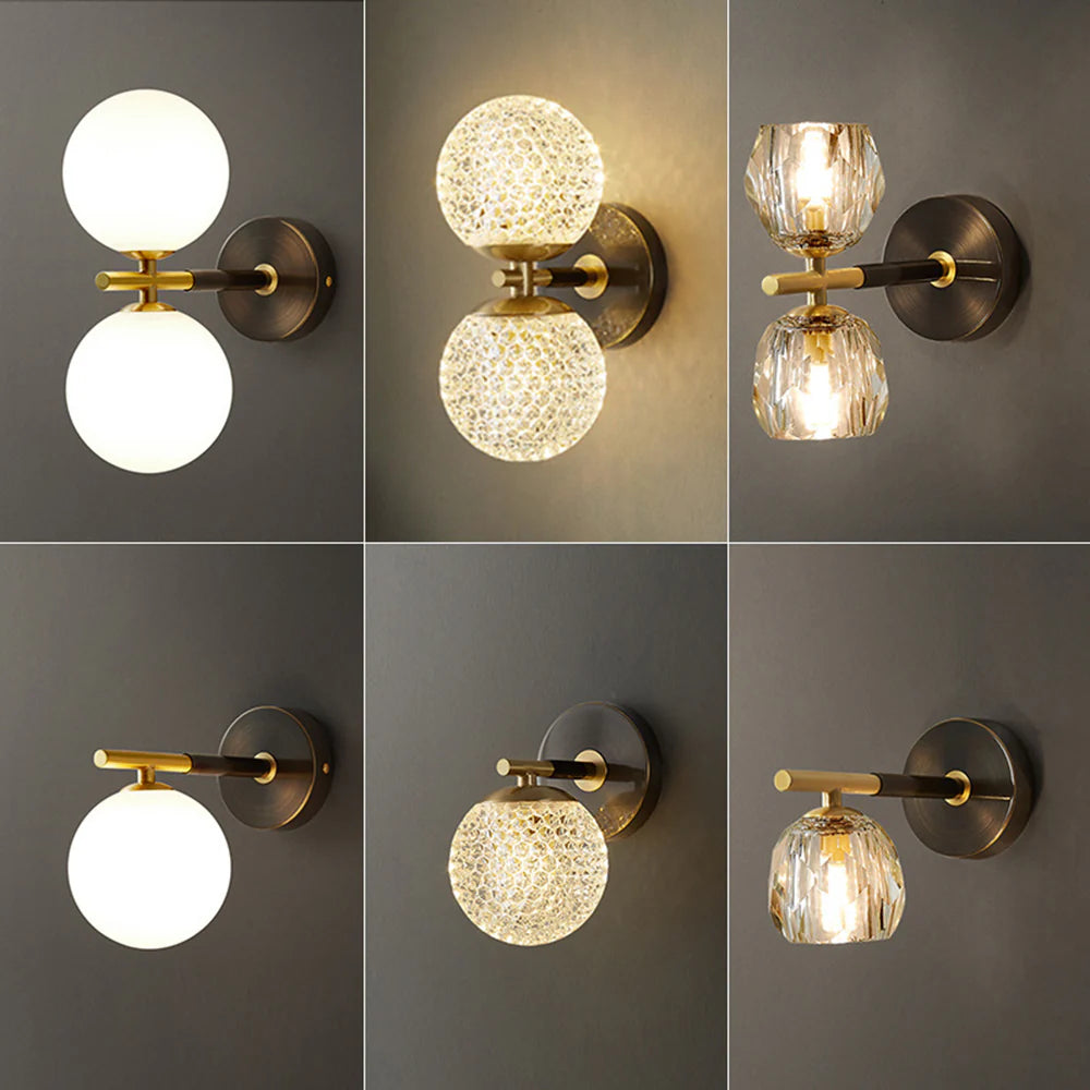 Elegant Copper Globe Wall Light