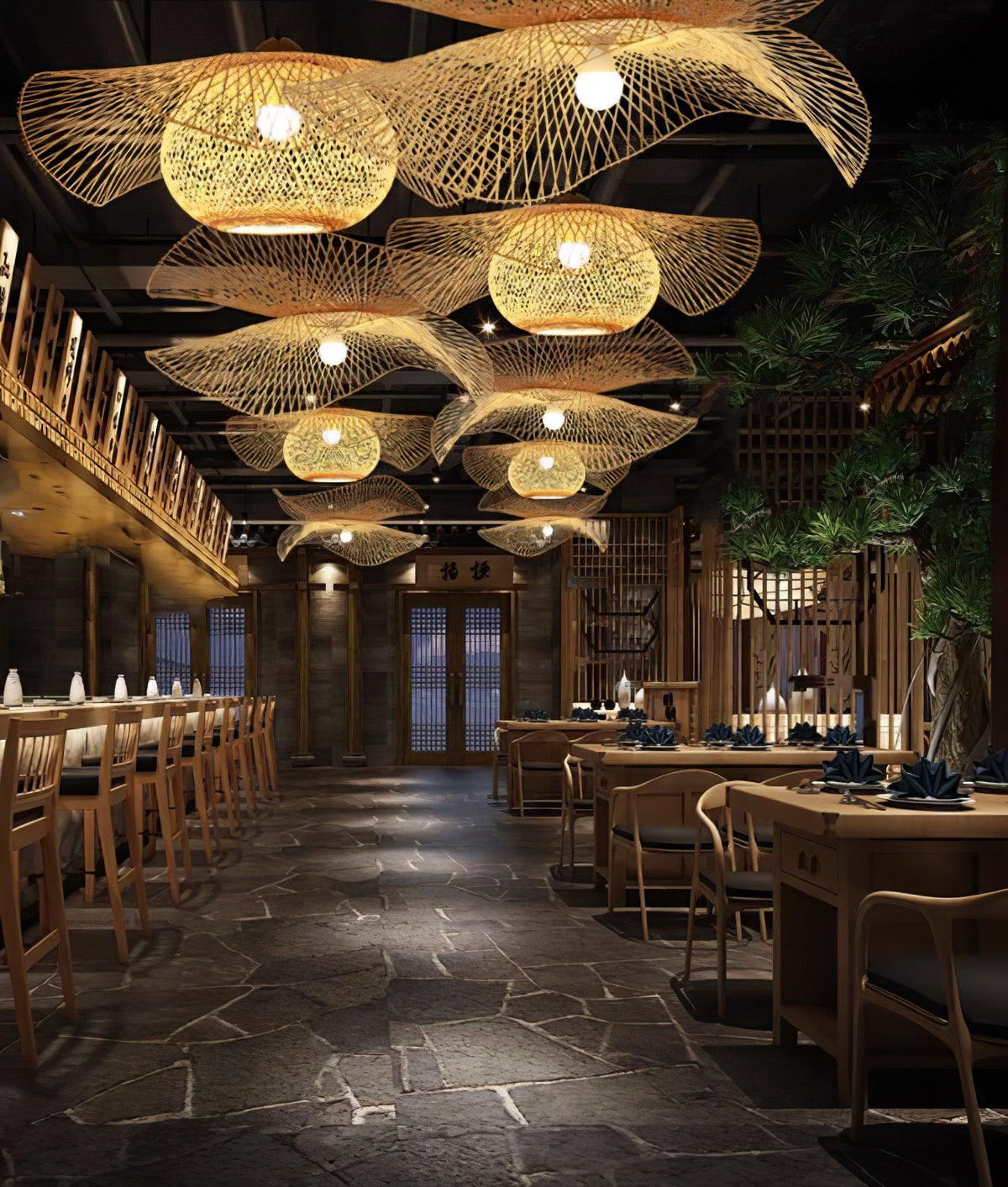 Rustic Bamboo Structure Pendant