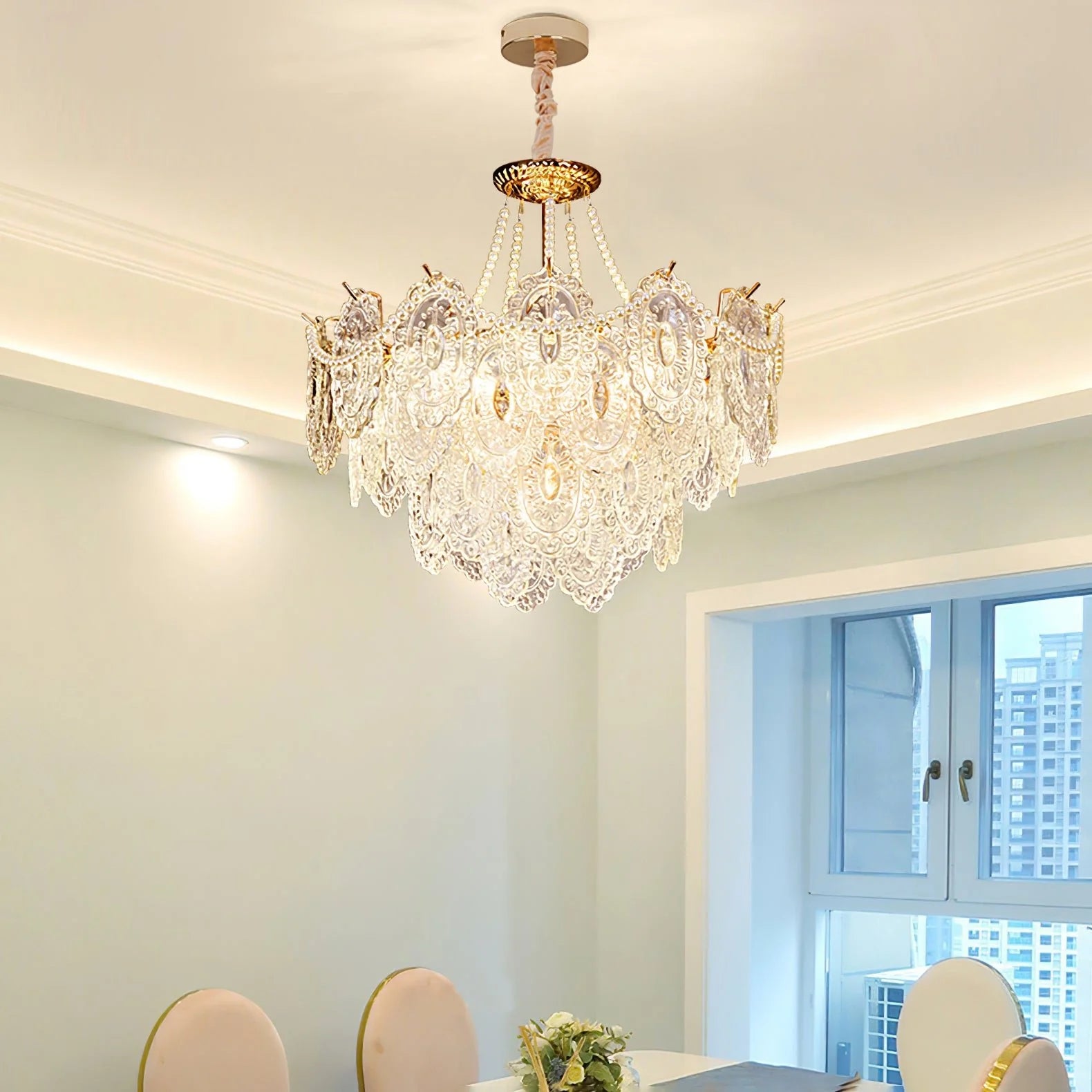 Lampadario in vetro Serenity