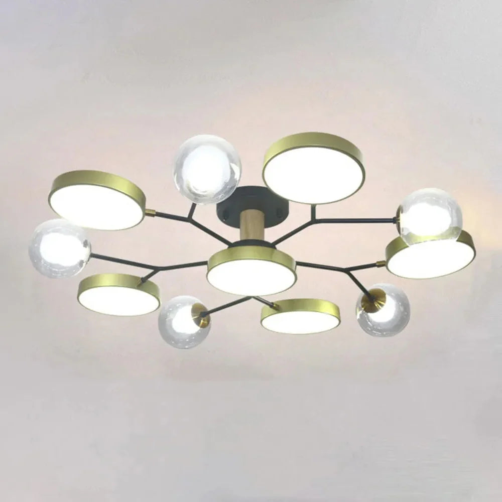 Plafoniera moderna da soggiorno con lampadine multiple