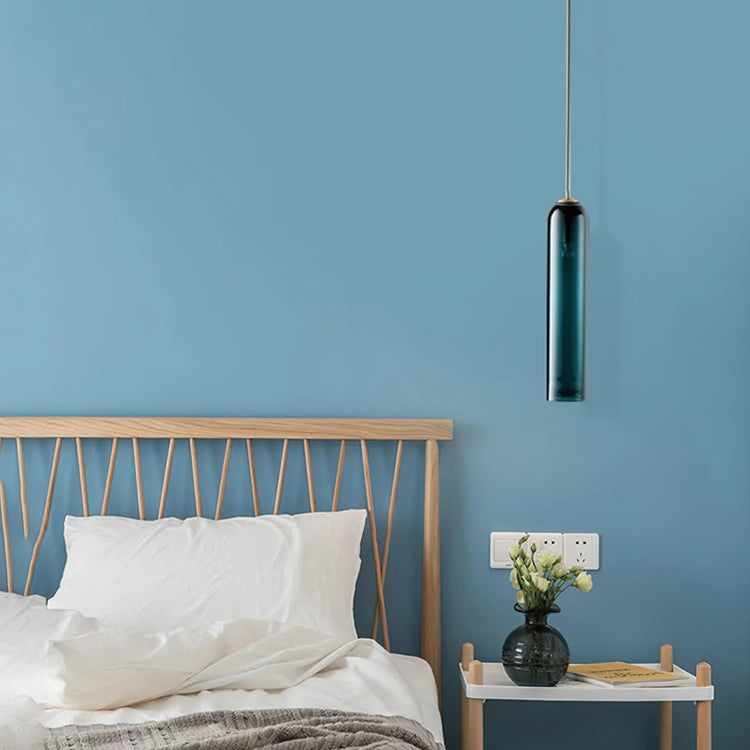 Rustic Cylinder Glass Pendant Light