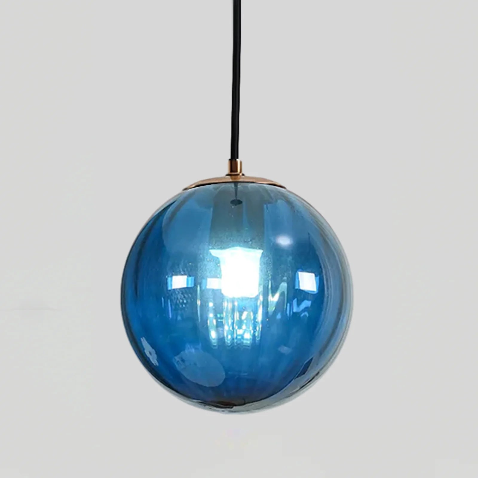 Moderne rund glaskugle pendellampe