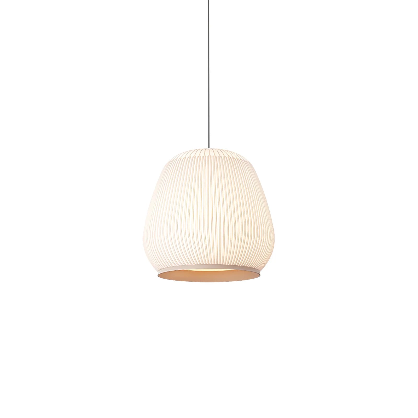 Lampe à suspension ronde rétro en tissu