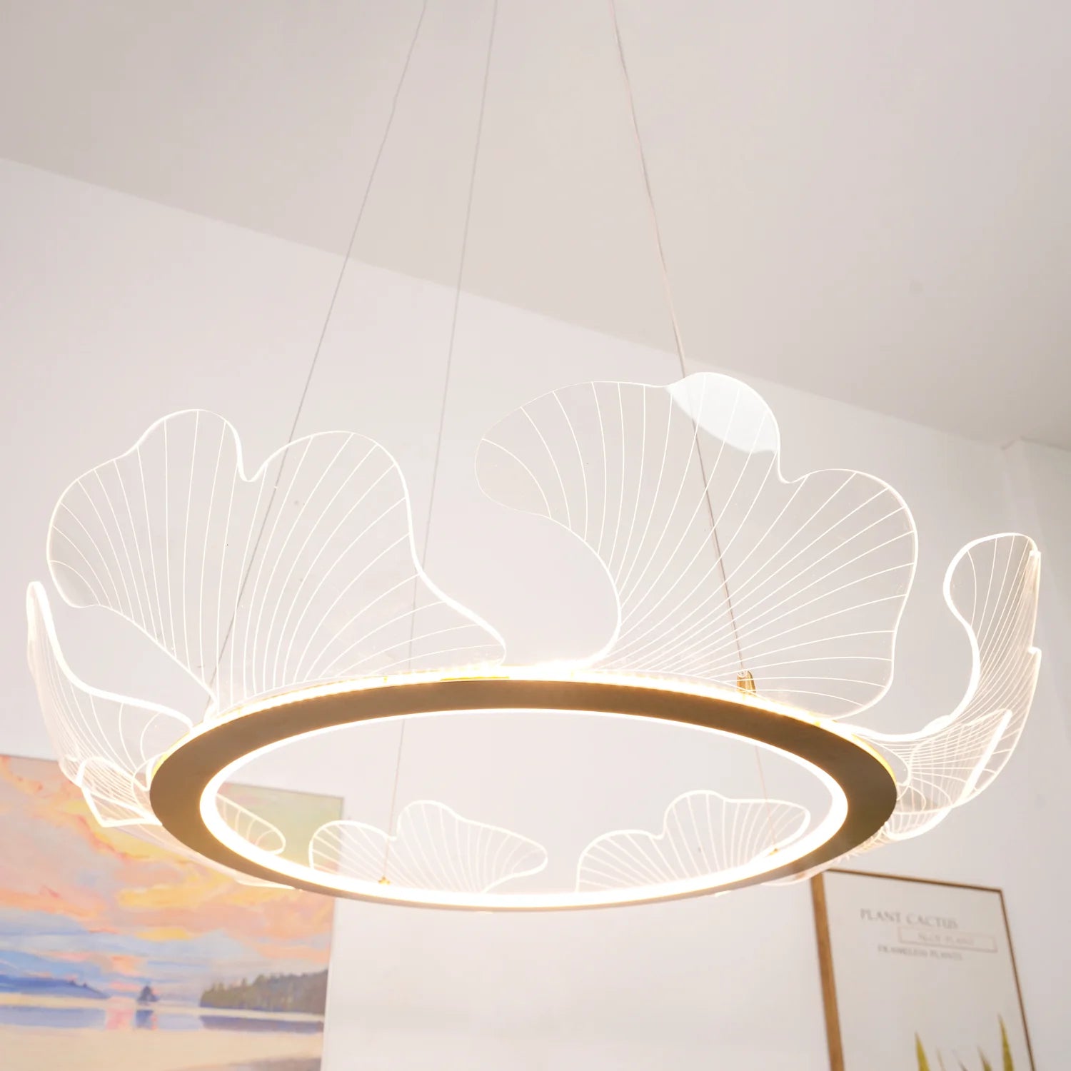 Lustre rond en acrylique océanique