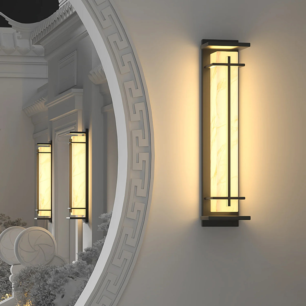 Luce da parete esterna urbana quadrata