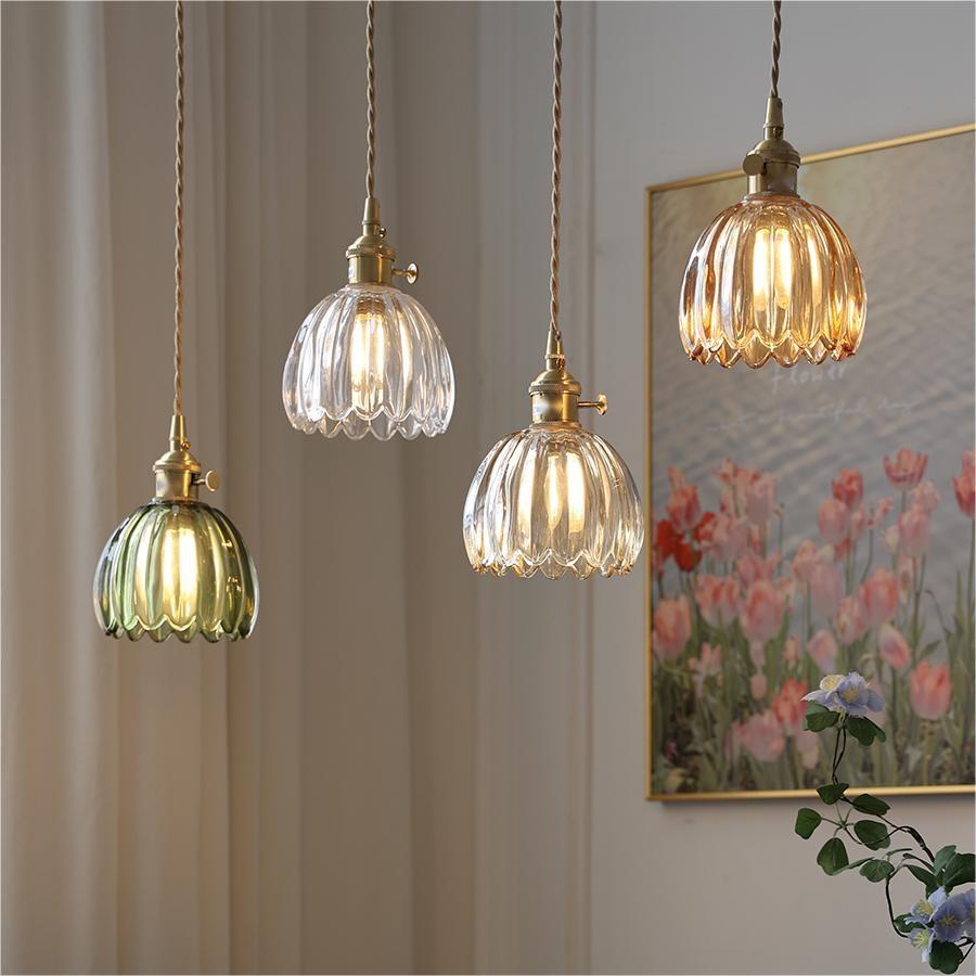 Moderne retro glas blomsterpendel