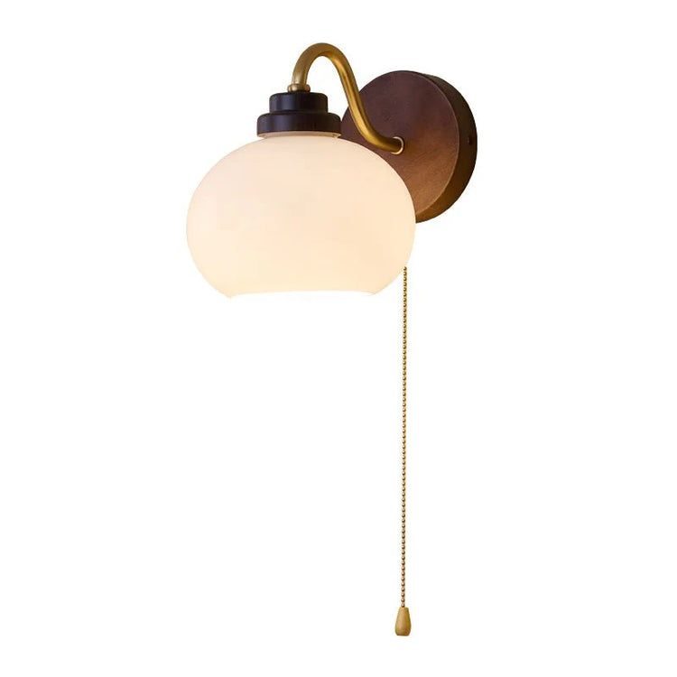 Retro rund væglampe i glas