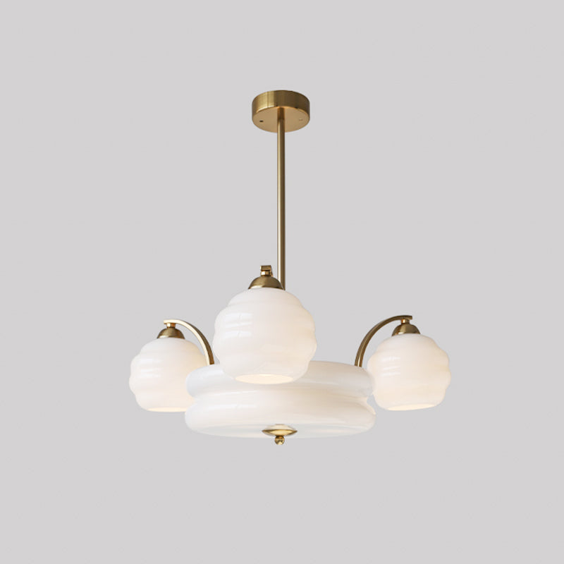 Lampadario Art Déco opalino