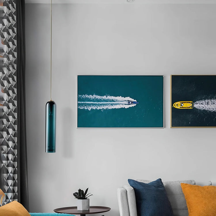 Rustic Cylinder Glass Pendant Light