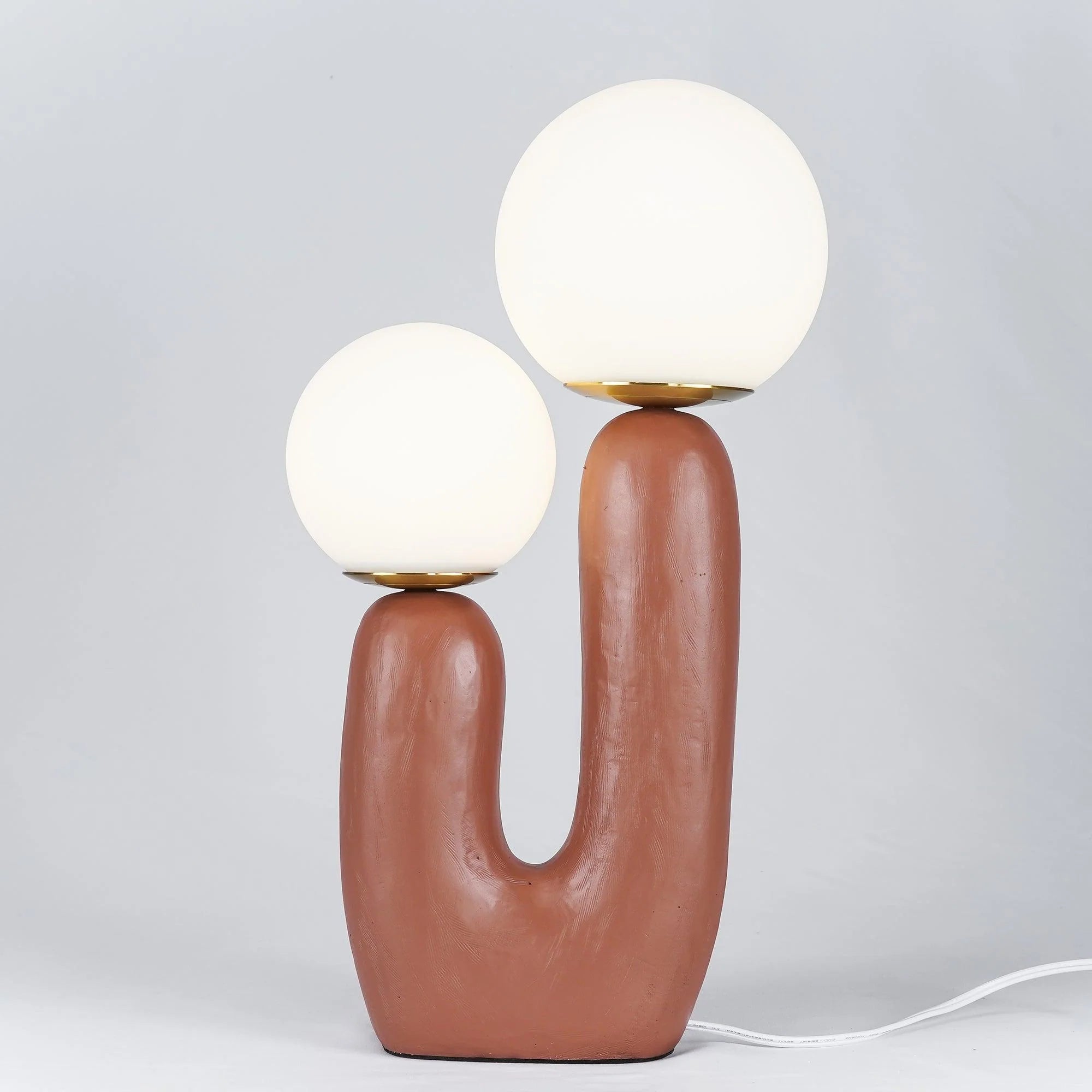 Lampe de table en verre à sphère tendance Cactus
