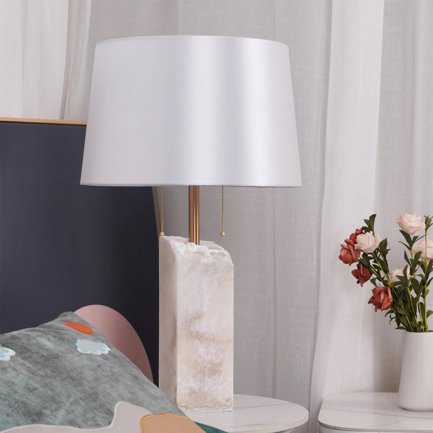 Modern Rectangular Alabaster Table Lamp