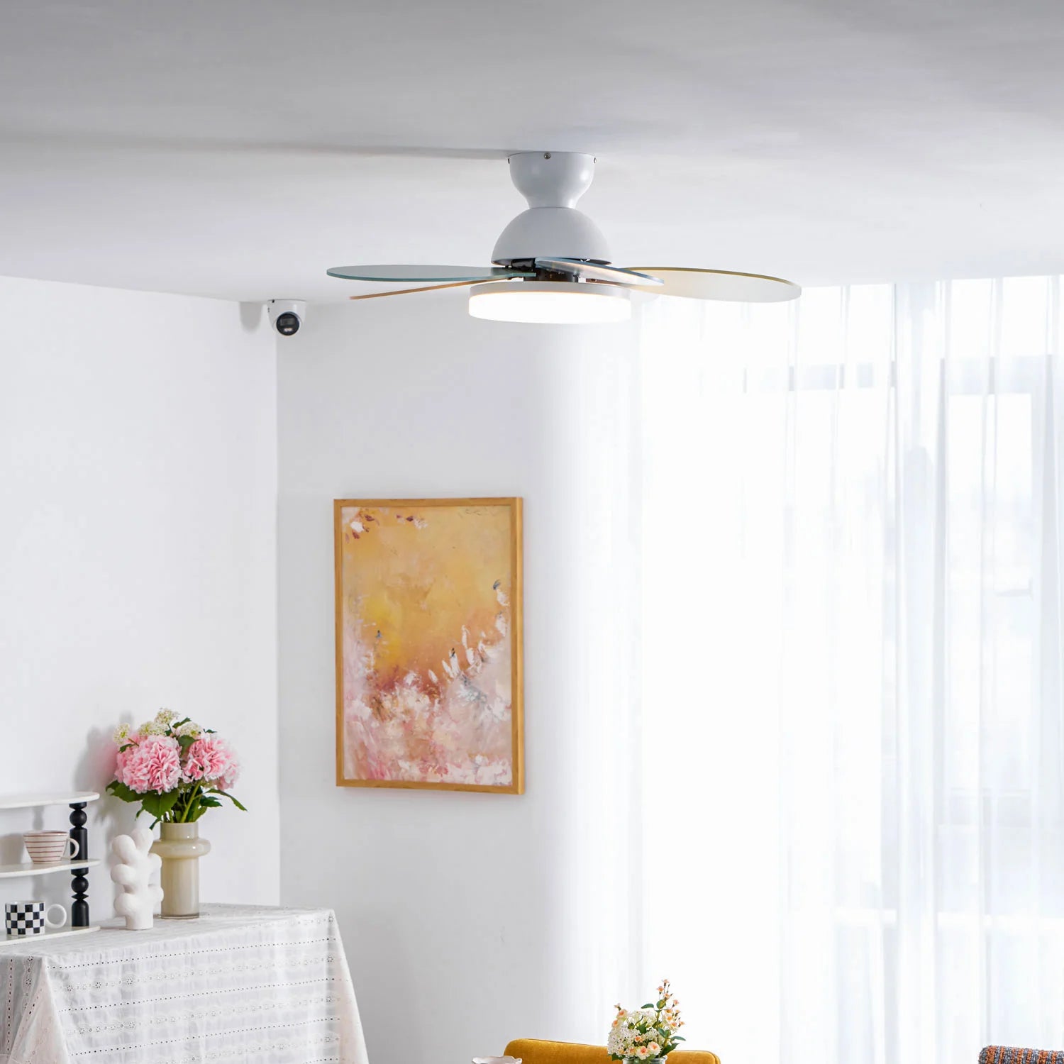 Colorful PetalGlow Acrylic Fan Light