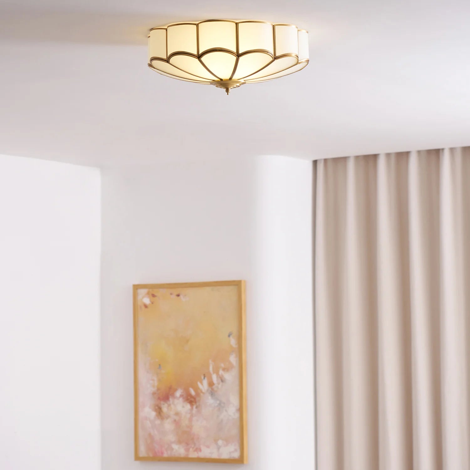 Elegant FloraBeam Glass Ceiling Light
