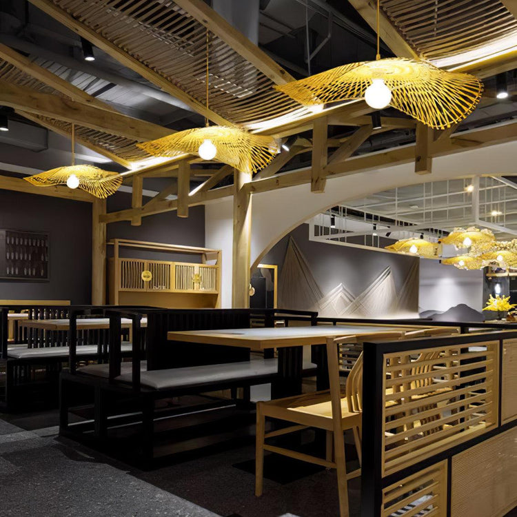 Modern Wave Bamboo Pendant Light