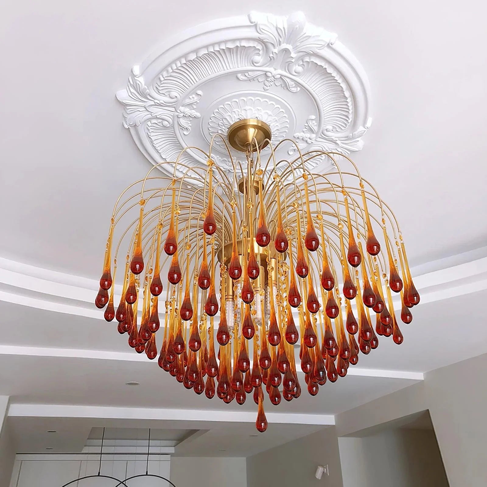 Classic Teardrop-Shaped Glass Chandelier