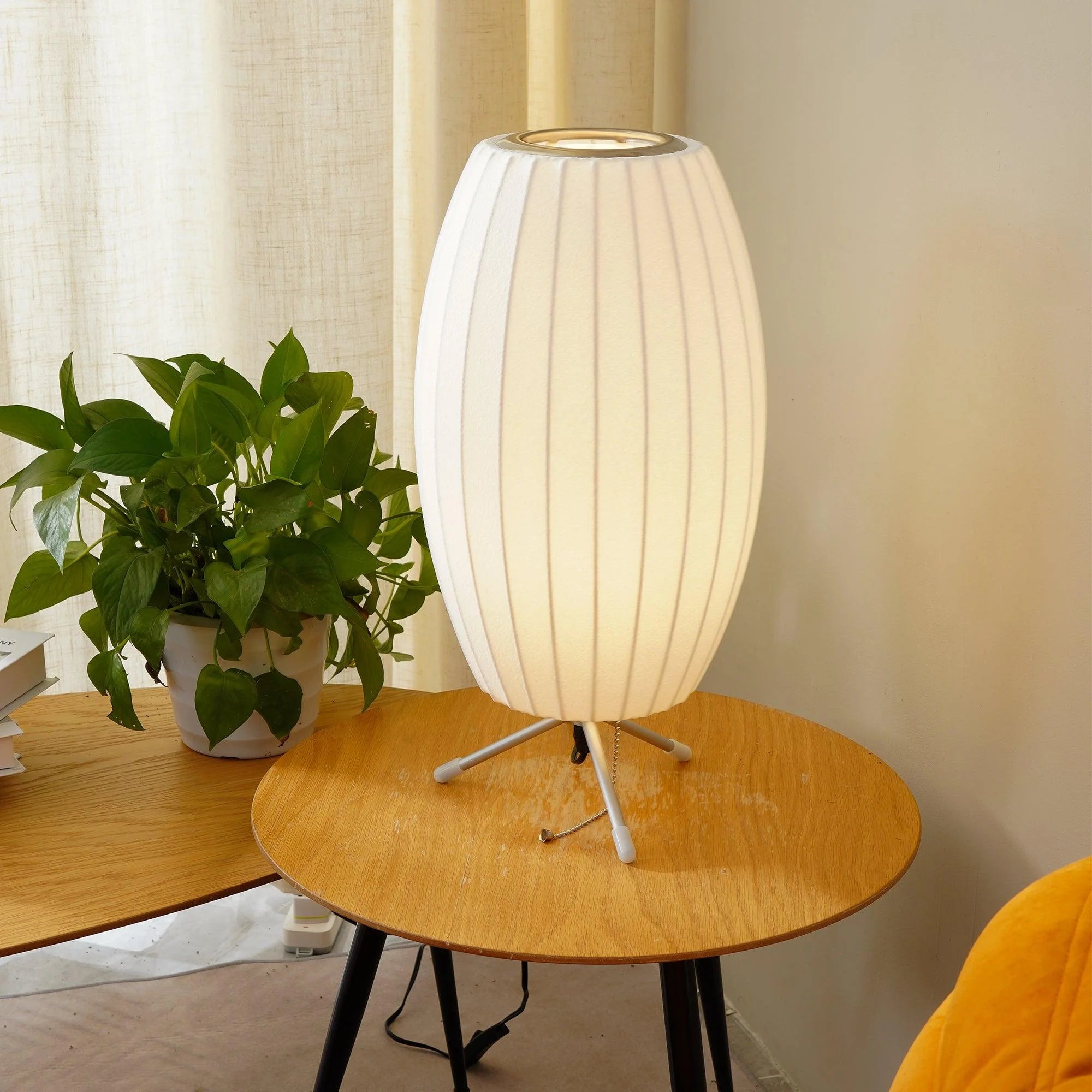 Classical Oval Imitation Silk Table Lamp