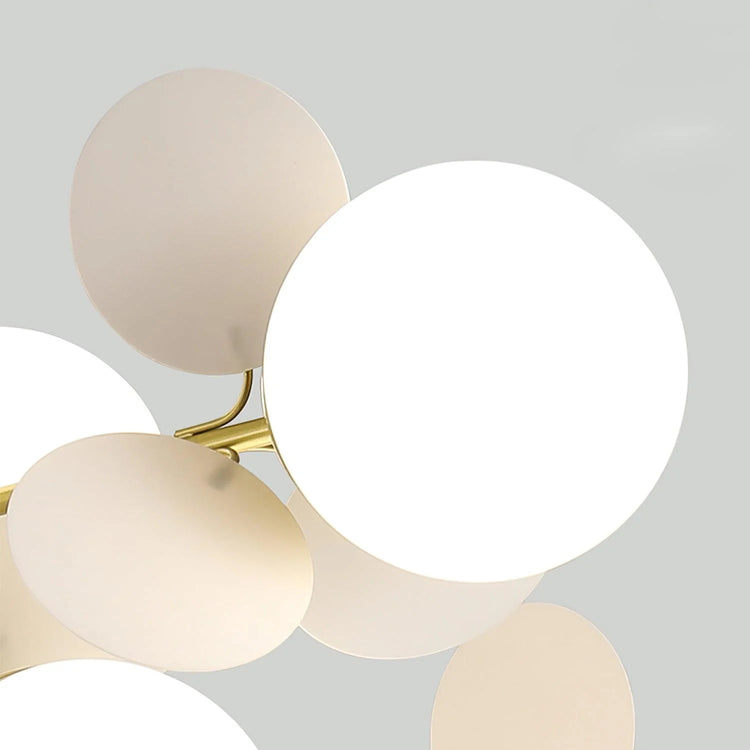 Moderne afrundede kugler i glas lysekrone