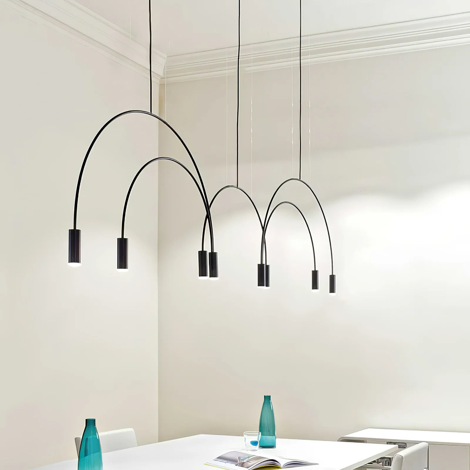 Lampe à suspension minimaliste en fer à arc
