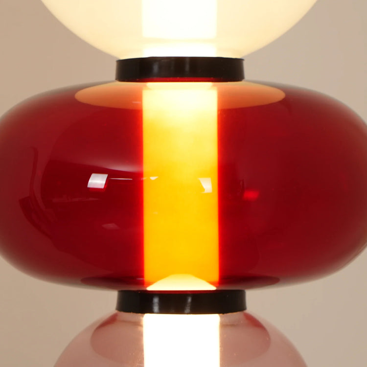 Trendy rund oval gulvlampe af glas