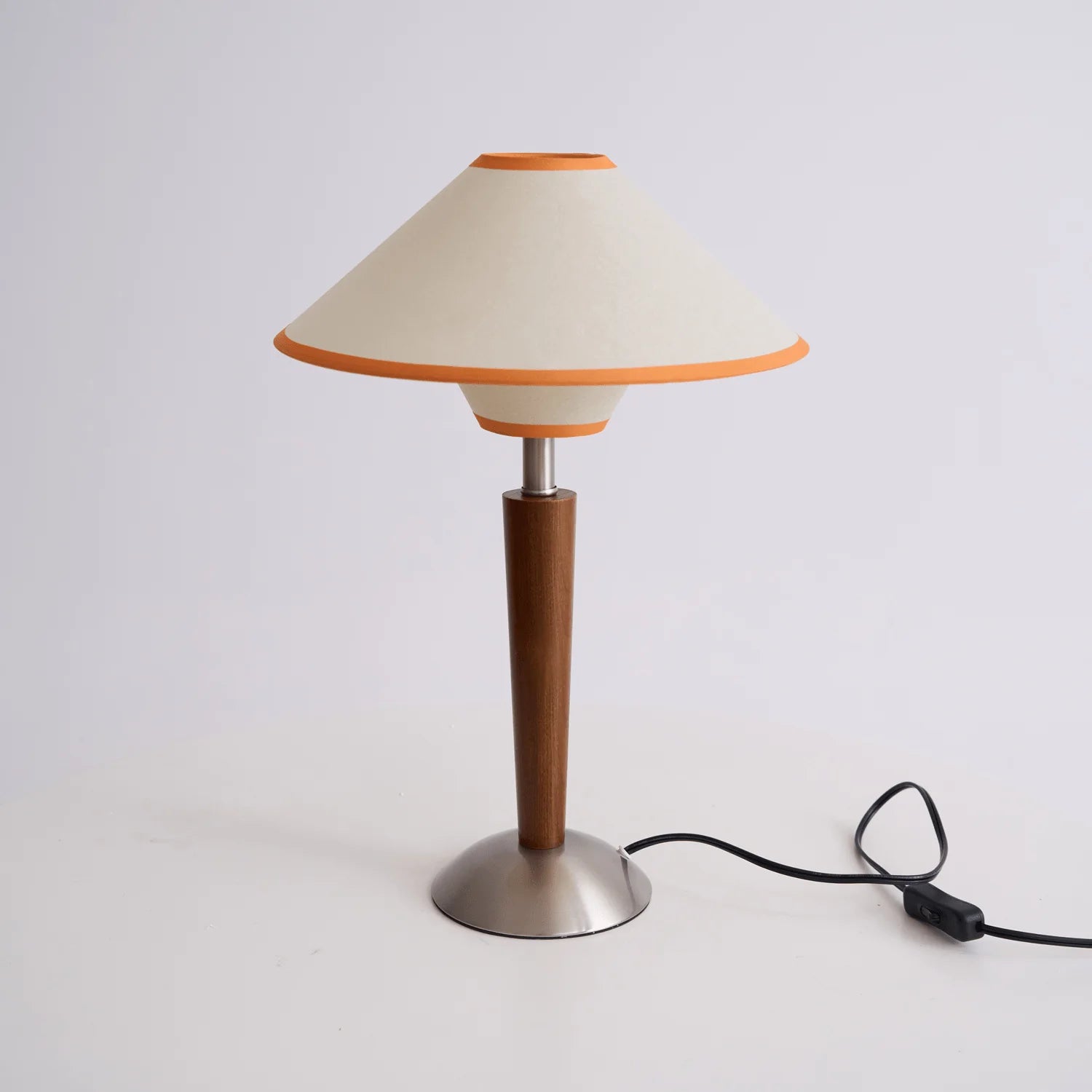 Lampe de table rétro en tissu géométrique