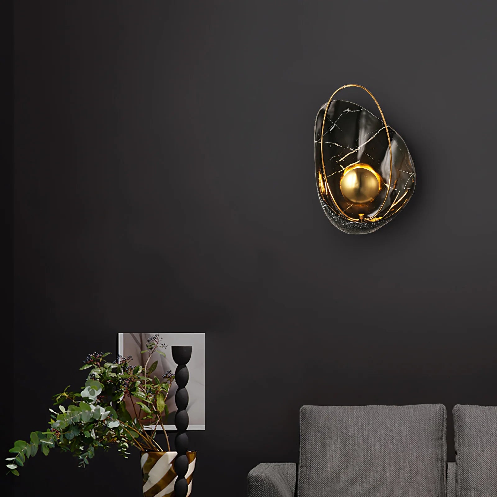 Applique murale élégante en résine perlée