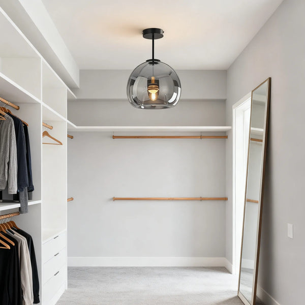 Moderne simpelt kobberglasloftslys