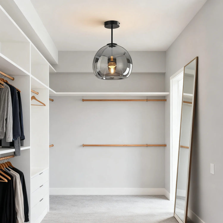 Moderne simpelt kobberglasloftslys