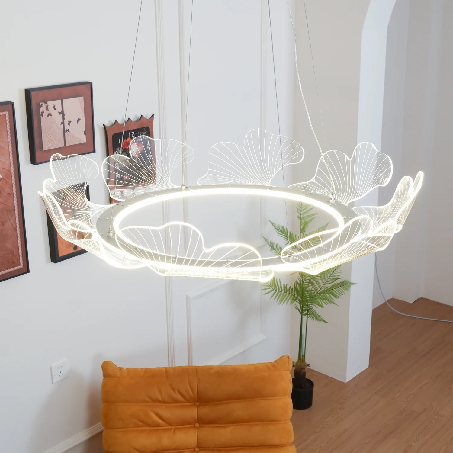 Lustre rond en acrylique océanique