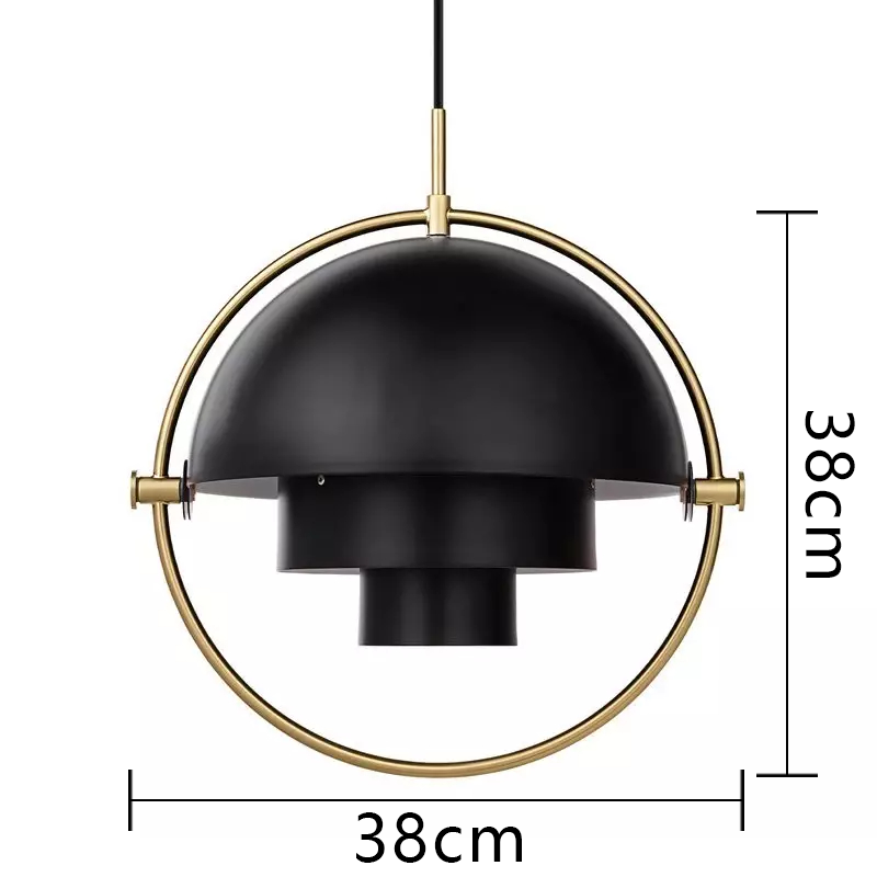 Lampada a sospensione multistrato con anello metallico creativo Glarefusion