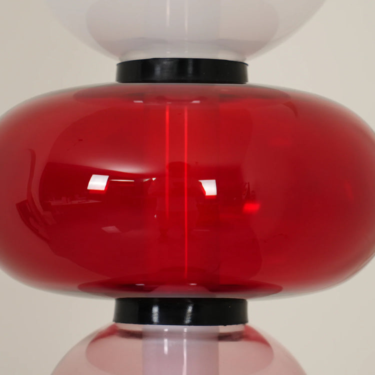 Trendy rund oval gulvlampe af glas