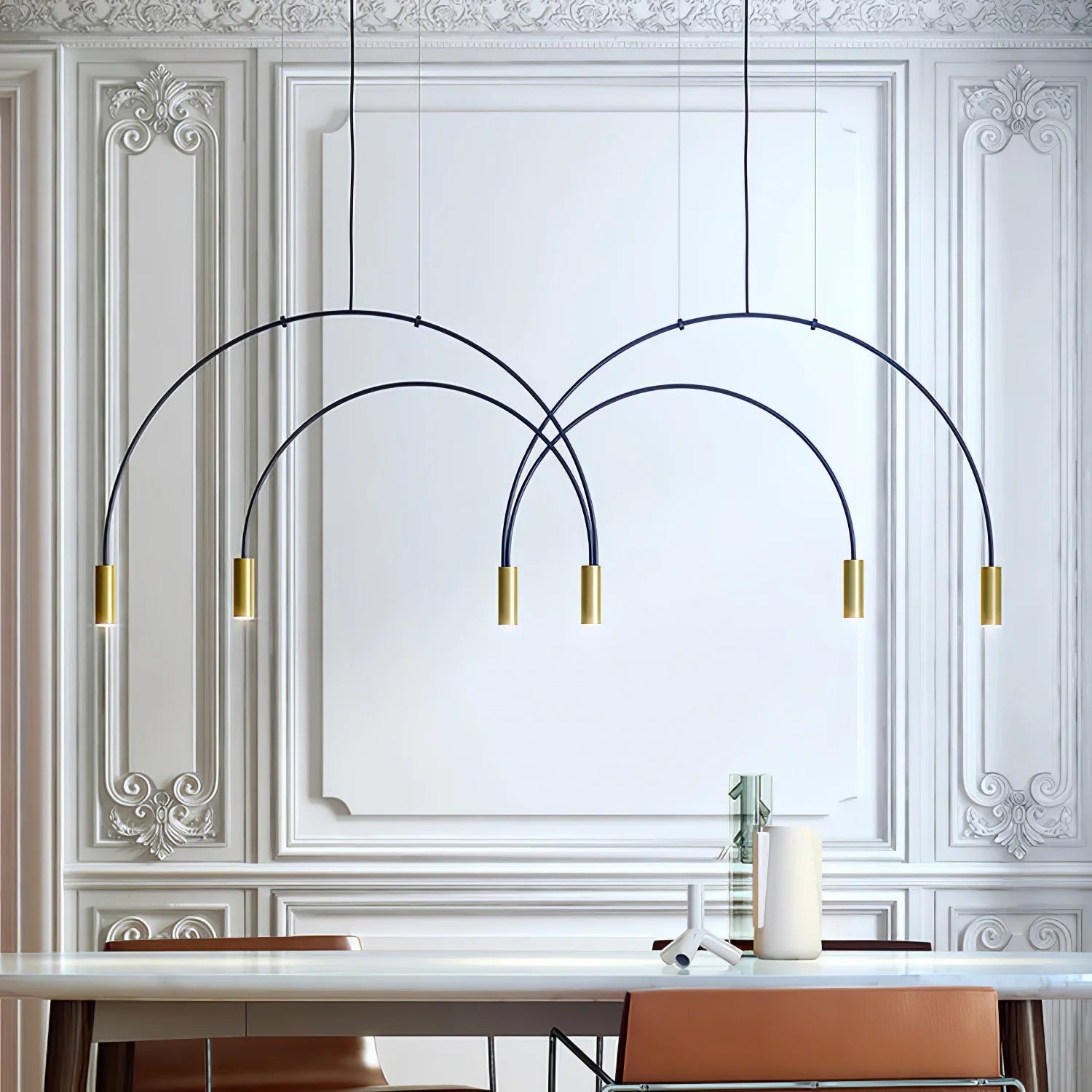 Lampe à suspension minimaliste en fer à arc