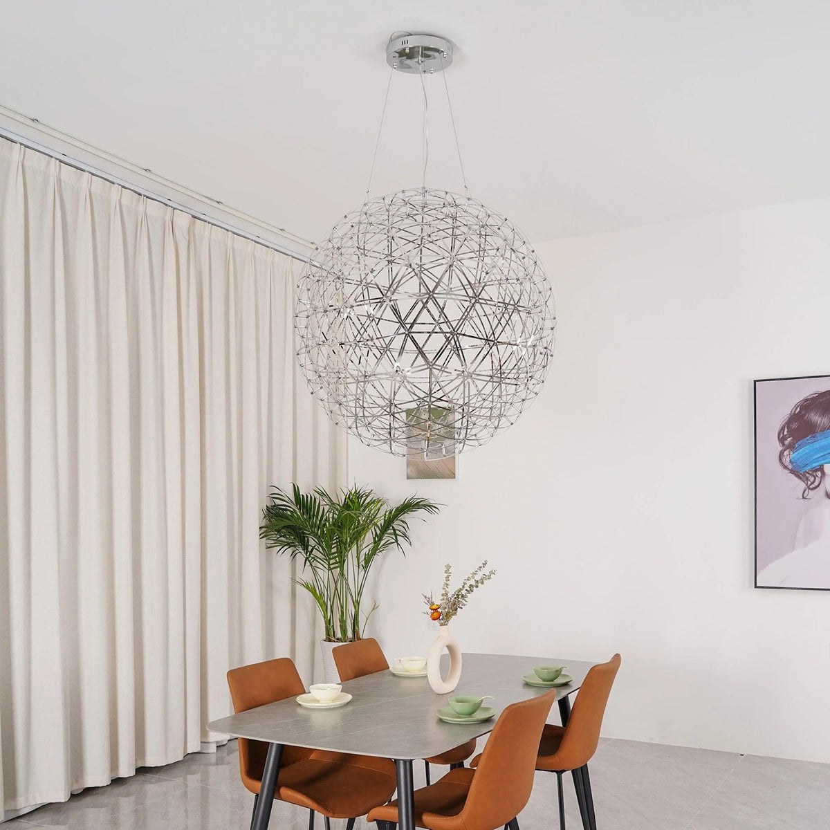 Silver Luster Ball Pendant Light