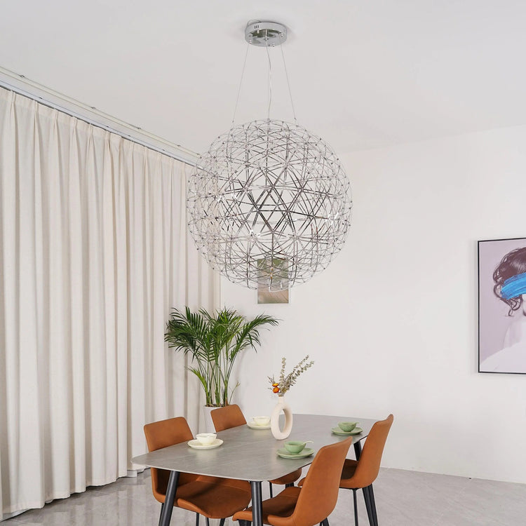Elegant Stainless Luster Ball Pendant Light