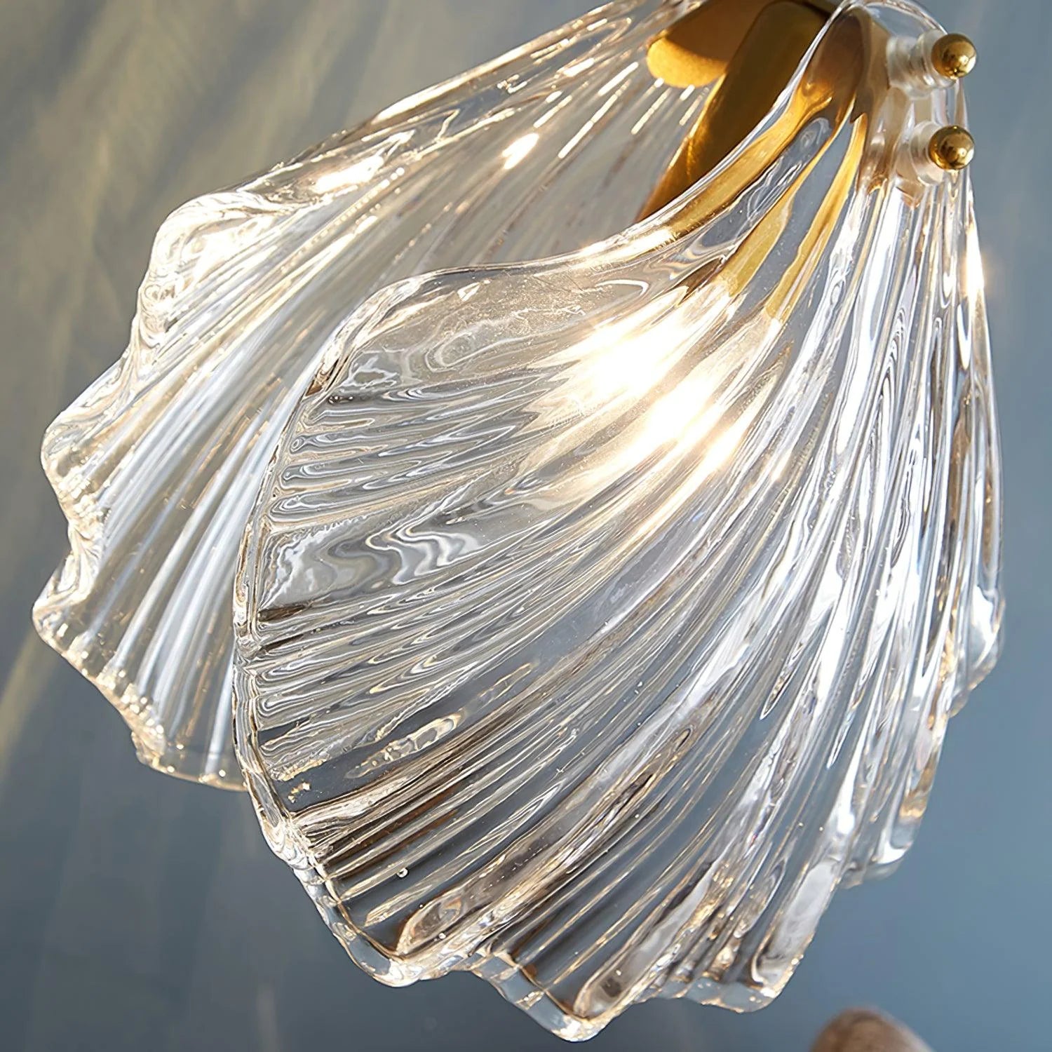 Lampe à suspension moderne en verre de coquille