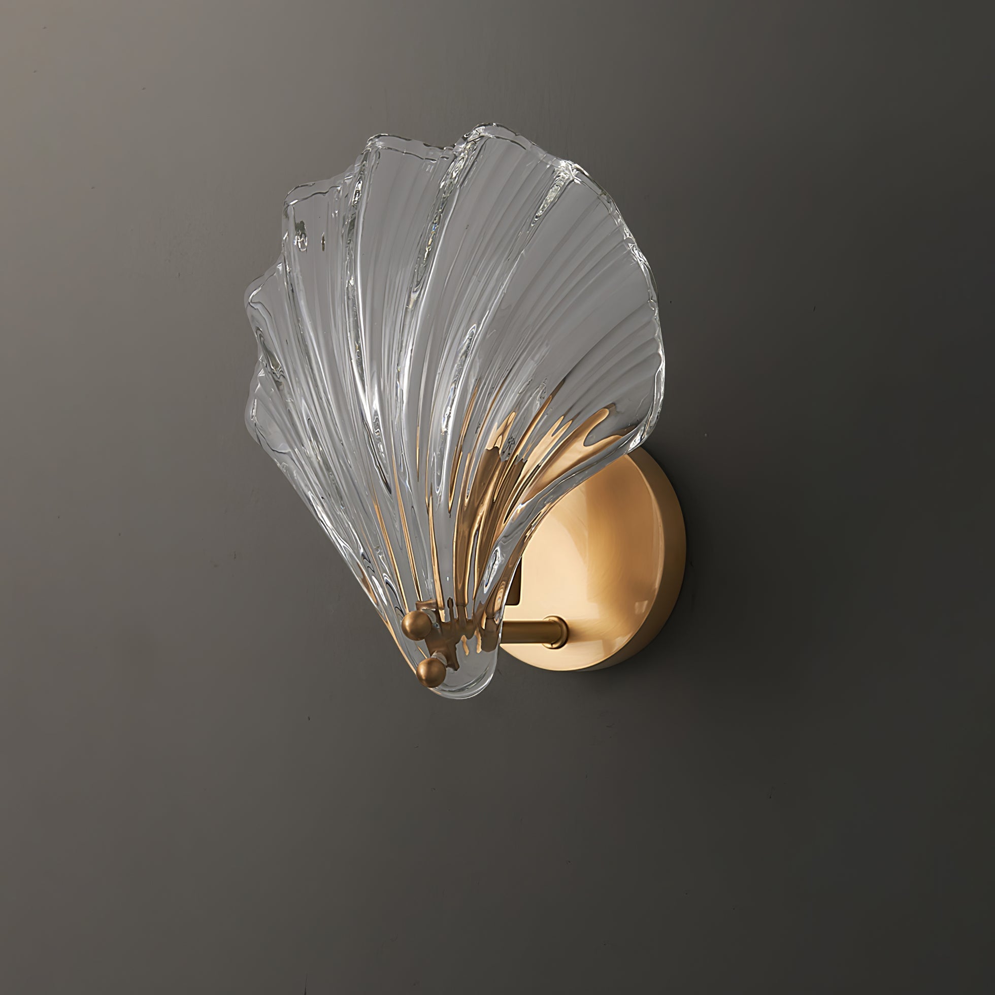 Applique murale tendance en verre coquillage