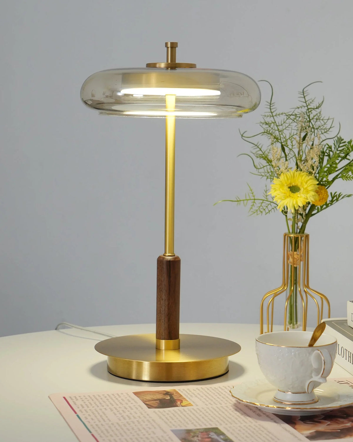 Vintage rustik soveværelse natbord lampe