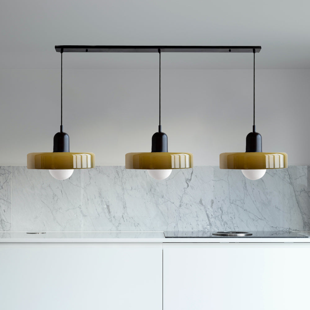 Three-Head Bauhaus-Style Minimalist Glass Pendant Light