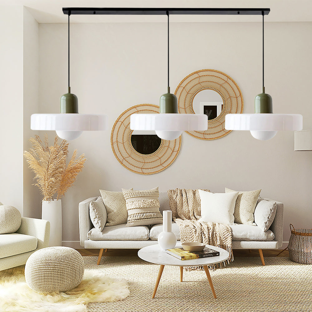 Three-Head Bauhaus-Style Minimalist Glass Pendant Light