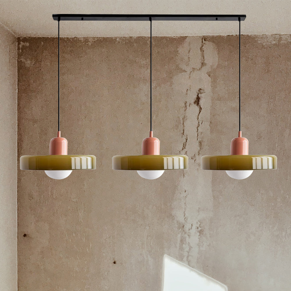 Three-Head Bauhaus-Style Minimalist Glass Pendant Light