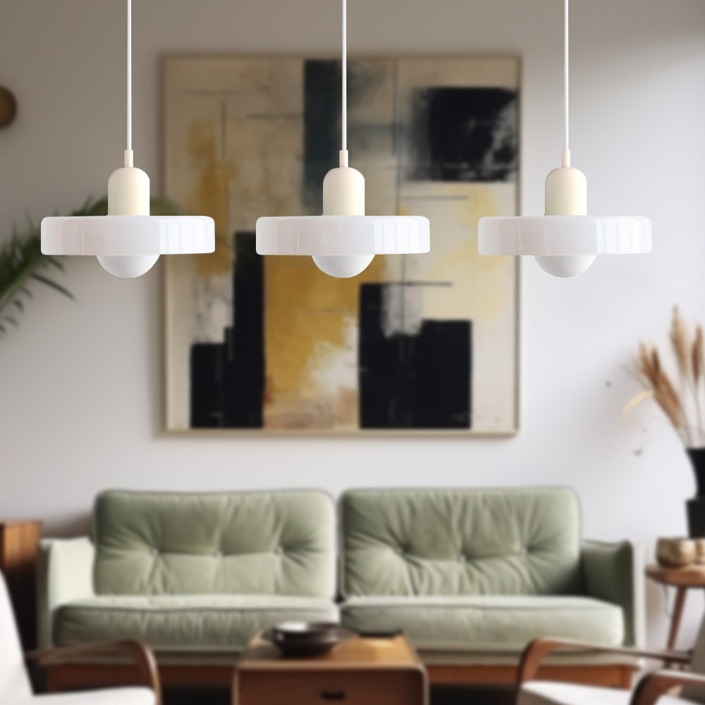 Three-Head Bauhaus-Style Minimalist Glass Pendant Light
