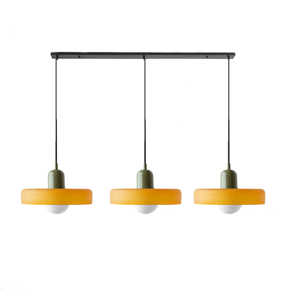 Three-Head Bauhaus-Style Minimalist Glass Pendant Light