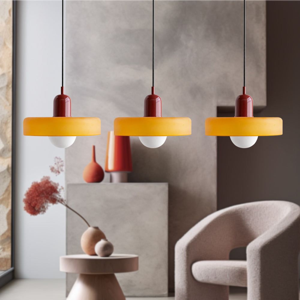 Three-Head Bauhaus-Style Minimalist Glass Pendant Light