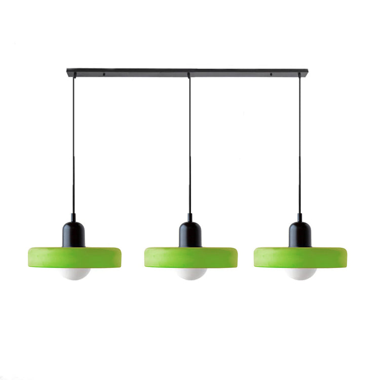 Minimalistisk glaspendel med tre hoveder i Bauhaus-stil