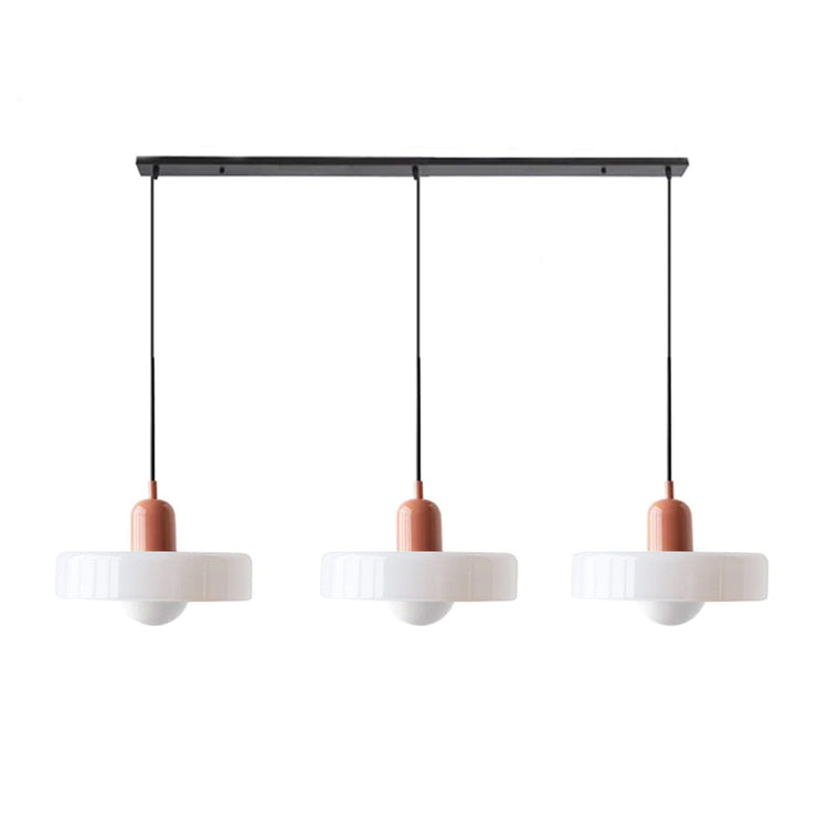 Minimalistisk glaspendel med tre hoveder i Bauhaus-stil