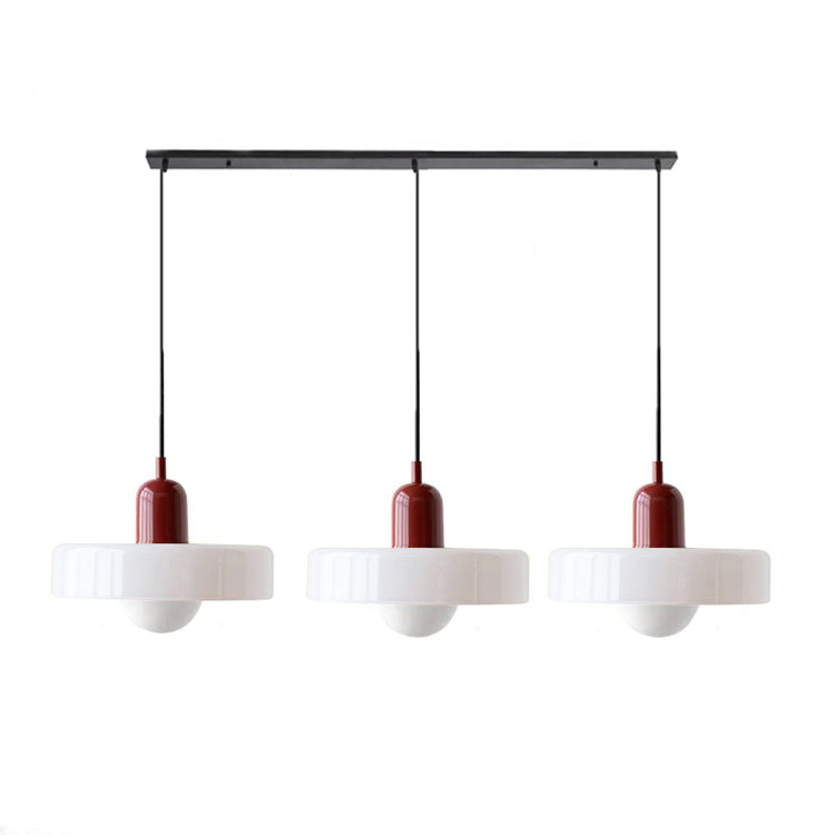Minimalistisk glaspendel med tre hoveder i Bauhaus-stil