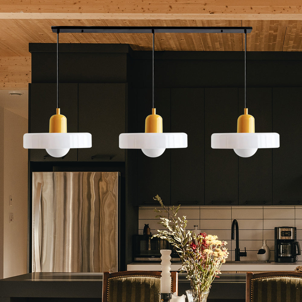 Three-Head Bauhaus-Style Minimalist Glass Pendant Light