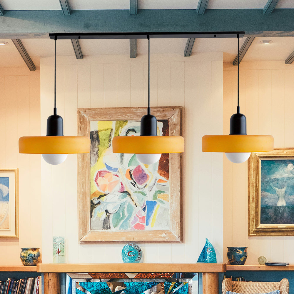 Three-Head Bauhaus-Style Minimalist Glass Pendant Light
