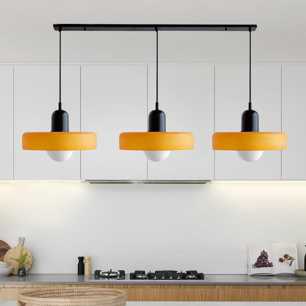 Three-Head Bauhaus-Style Minimalist Glass Pendant Light