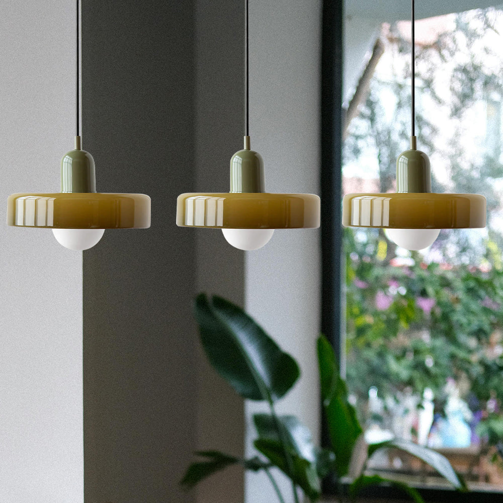 Three-Head Bauhaus-Style Minimalist Glass Pendant Light