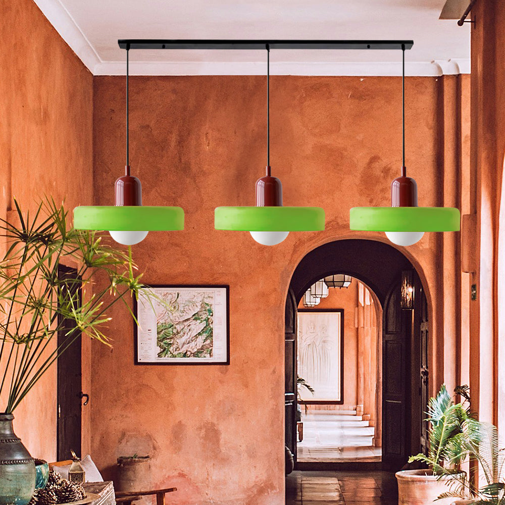Three-Head Bauhaus-Style Minimalist Glass Pendant Light